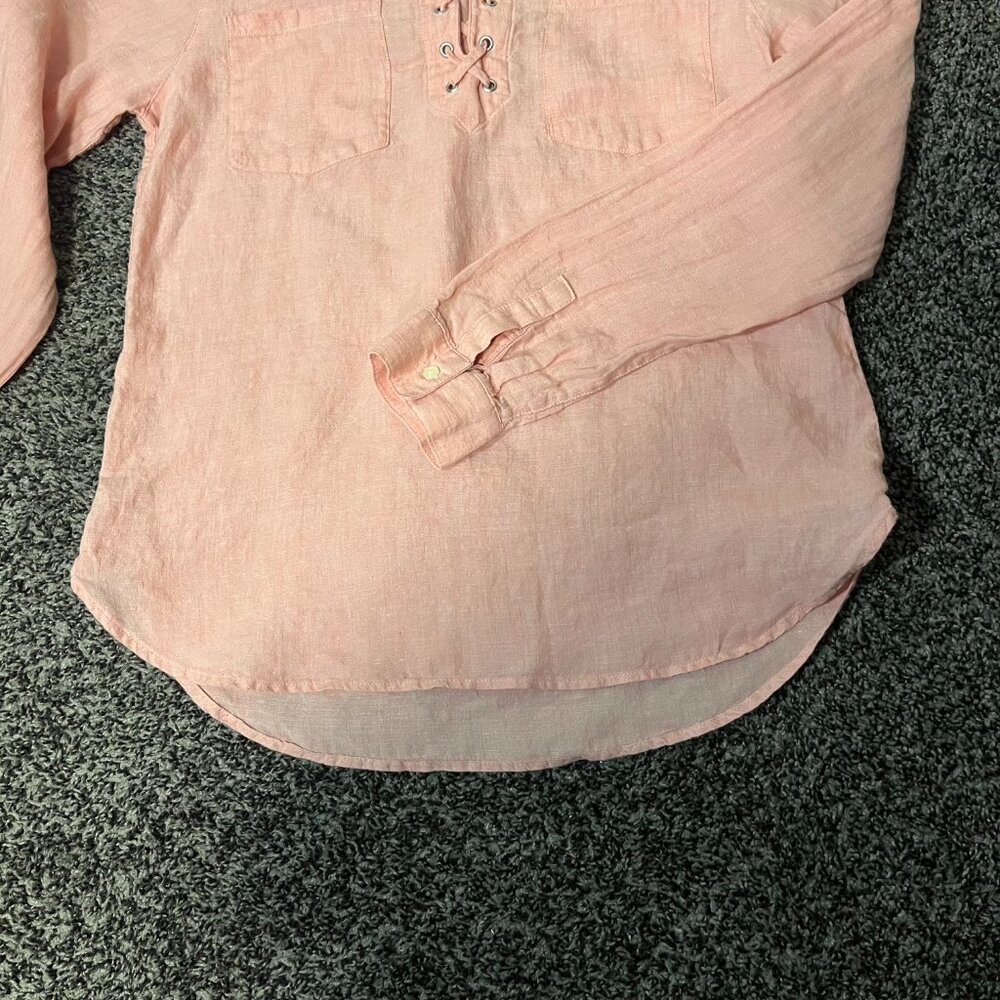 LIKE NEW Womens Lands' End Linen top Size 4 - Picture 5 of 6
